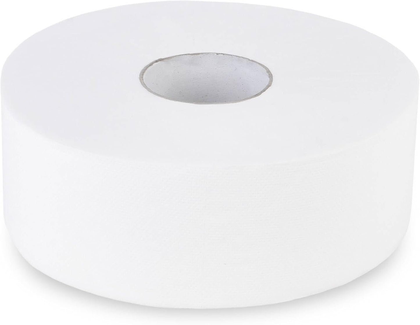 Quicky Jumbo 2-laags toiletpapier, 25 cm Ø, helderwit, reliëf met fijne stippen, 6 rollen - absorberend en scheurbestendig voor maximale hygiëne, ideaal voor openbare instellingen en industrie