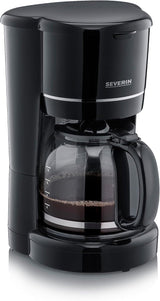SEVERIN compacte espressomachine, aromatische koffie met koffiemachine voor maximaal 4 kopjes, espressomachine met filter en permanent oscillerend filter, roestvrij staal/zwart, KA 4808