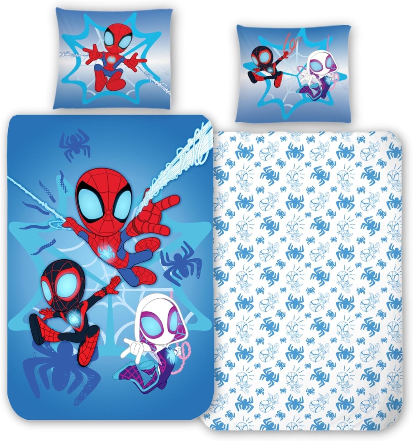 Kinderbeddengoed, diverse stripfiguren, 100% katoen Beddengoed - kinderen Naty Shop Spidey