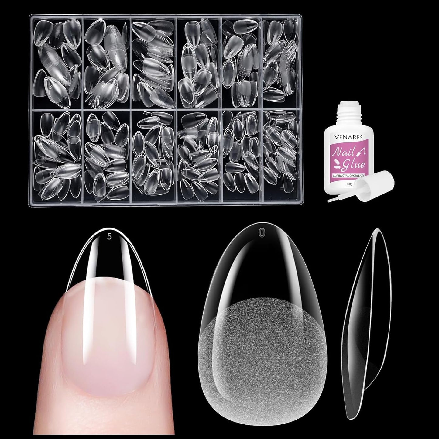 Korte Kunstnagels Ballerina 500 stuks Lijm op 12 Maten Kunstnagels Korte Zachte Gel Volledige Dekking Nageltips Voor Gelnagels Korte S