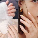 3D Nagelsticker Aurora 30 Blatt Gold Nail Art Sticker Selbstklebend Nagelaufkleber Holografisches Stern Herz Decoratie Nageldesign Zubehör