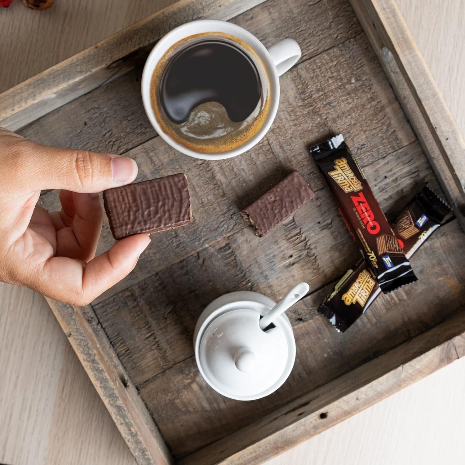 Wafels met pure chocolade Tirma 70% cacao | Geen toegevoegde suiker | Geschikt voor keto-diëten | Koolhydraatarm | Voor diabetici Chocoladewafels Multi Pack | 3 stuks | 64,5 gram