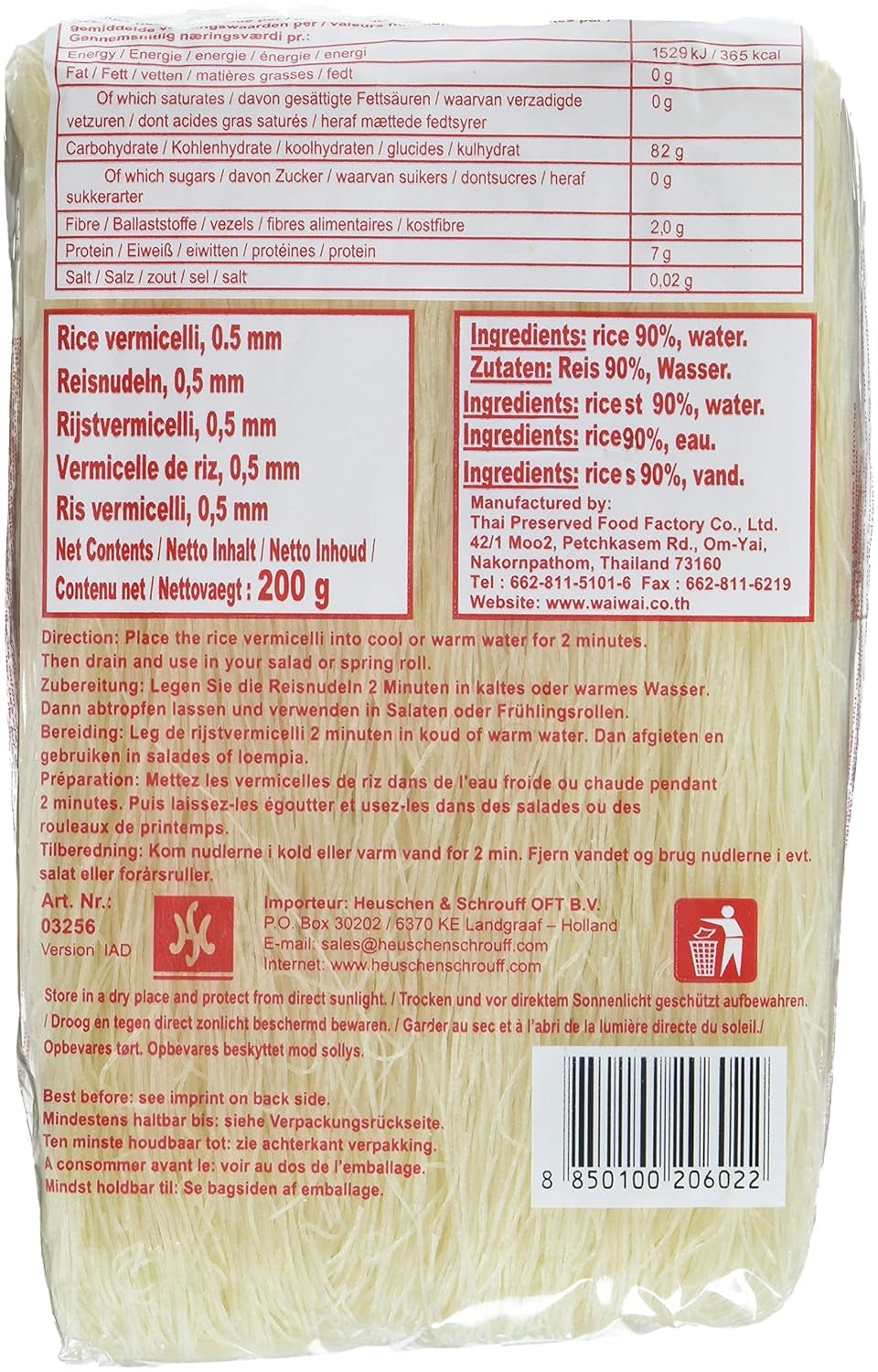 THAILAND - Rijstvermicelli, (1 X 200 GR)