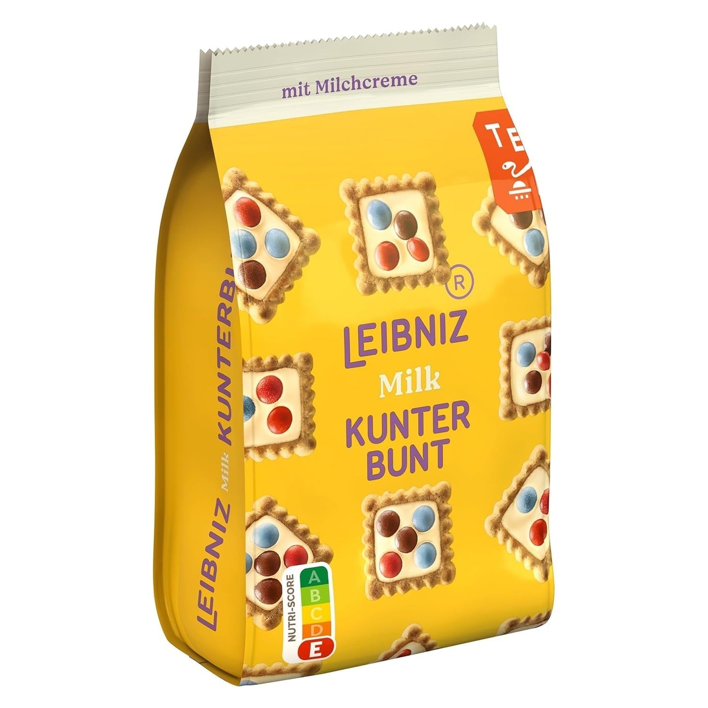 LEIBNIZ Kunterbunt Melk, 12 stuks, Krokante koekjes met melkroom en chocoladestukjes (12 x 125 g)