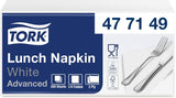 Tork Soft Lunchservet Wit, 1/8 vouw, 3-laags, 33 cm x 33 cm, 150 servetten, 477416