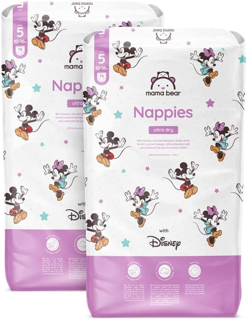 Amazon-merk: Mama Bear Disney Ultra Dry-luiers, maat 3 (4-9 kg) - maanddoos, wit, 172 stuks (2 verpakkingen van 86)