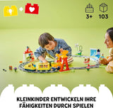 LEGO DUPLO Grote interactieve spoorbaan, bouwspeelgoed voor peuters vanaf 3 jaar, Push & Go-locomotief met licht en geluid, baanonderdelen, educatief speelgoed voor kleuters 10428 Bouwsets Beuche bij LEGO-Store