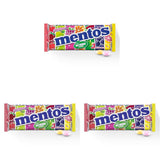 Mentos Fruit Dragees Sinaasappel Citroen Aardbei Taaie Snoepjes Met Fruitsmaak (3 Rollen), Veganistisch (Pack van 3)