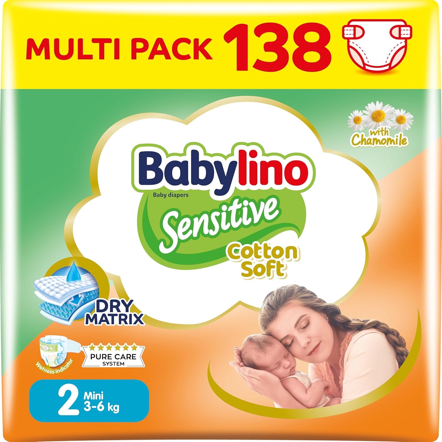 Luiers voor gevoelige baby's, maat 6, extra groot (13-18 kg), 114 luiers