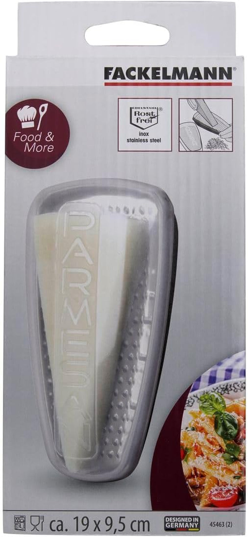 FACKELMANN Food&More 45463, RVS parmezaanse rasp met vershouddoos Dunschiller Naty Shop