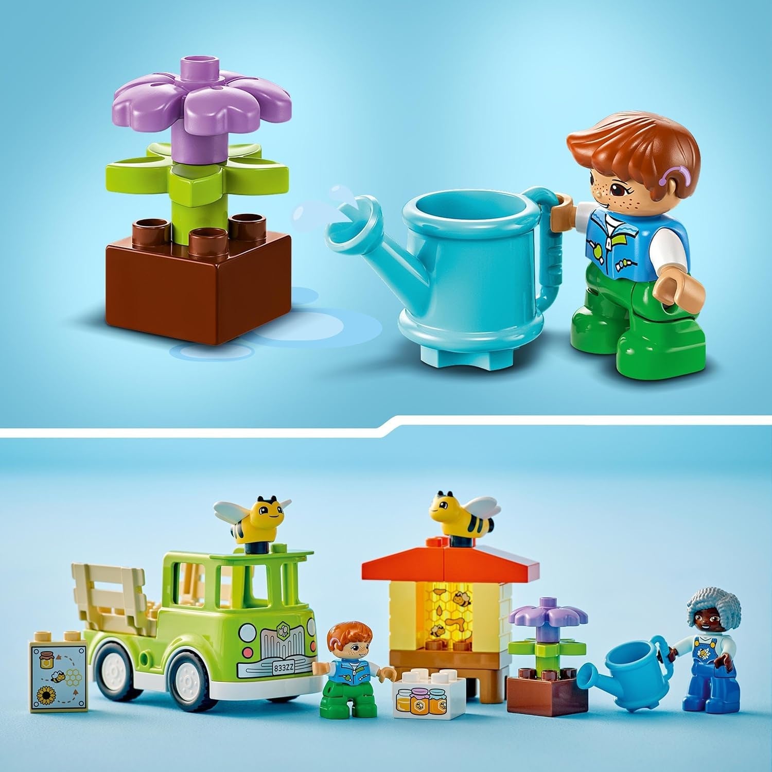 LEGO DUPLO Stadsbijenteelt en bijenkorven, educatief speelgoed voor peuters met 2 figuren en een mobiele vrachtwagen, bouw- en ombouwset, speelgoed voor peuters vanaf 2 jaar 10419 Bouwsets Besuche den LEGO-Store