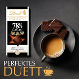 Lindt Excellence 78 procent cacaoreep - Cacao-intensiteit persistentie Veganistische reep 100 g Ideaal cadeau