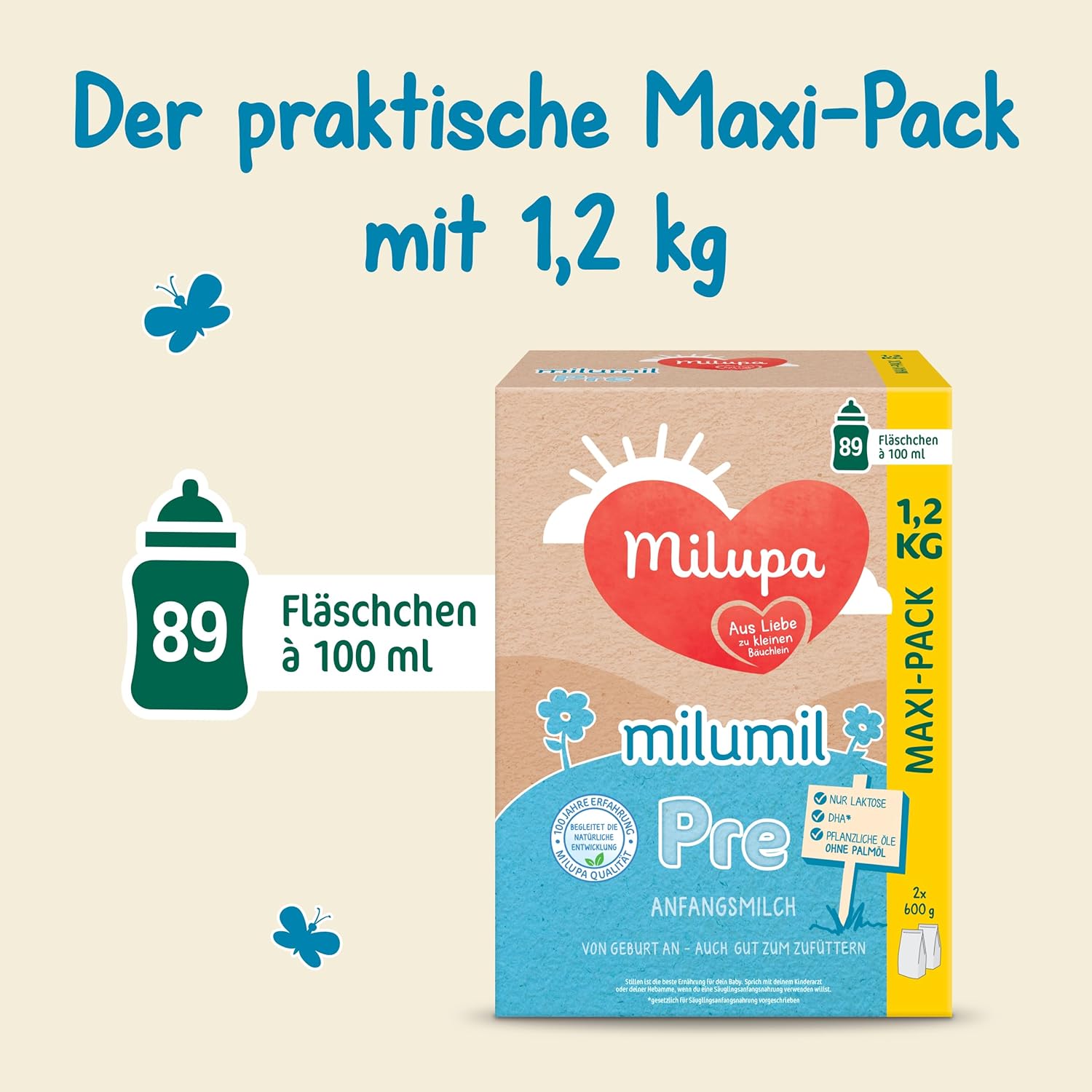 Milupa Milumil Pre, Melkpoeder voor baby's - Met belangrijke voedingsstoffen en zonder palmolie - 800 g Naty Shop