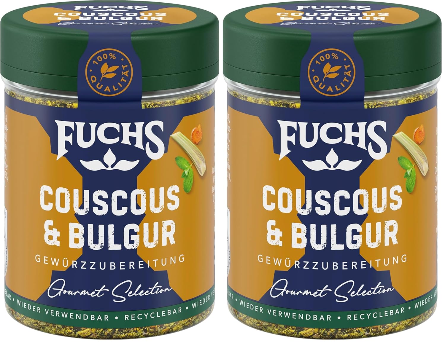 Fuchs Kruiden Gourmet Selectie Midden-Oosten/Afrika - Couscous en Bulgur Kruidenmix Hervulbare Kruidenmix voor het kruiden van Bulgur Gerechten Vegan 55g