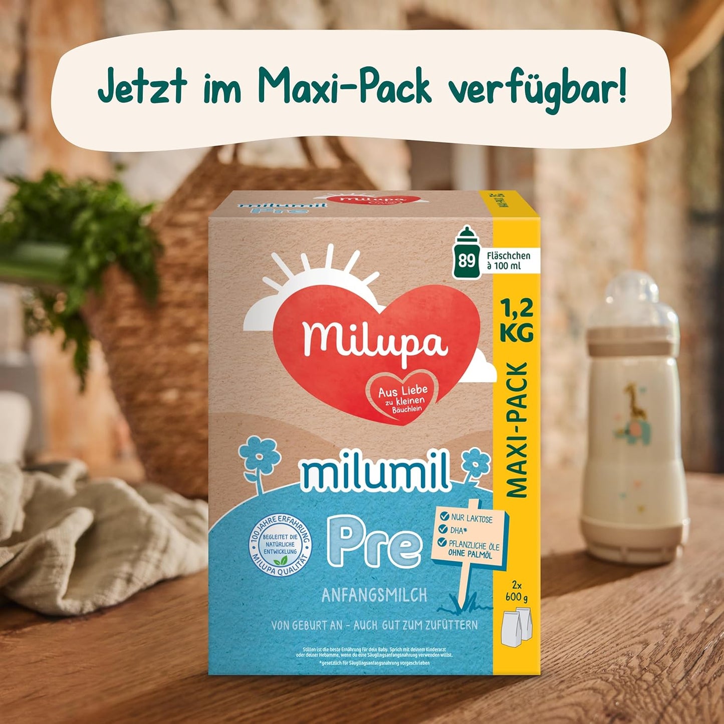 Milupa Milumil Pre, Melkpoeder voor baby's - Met belangrijke voedingsstoffen en zonder palmolie - 800 g Naty Shop