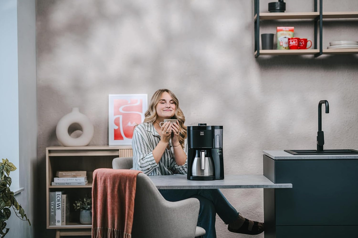 Melitta Look Therm - Espressomachine met filter, thermische karaf en afneembaar waterreservoir, voor maximaal 10 koppen koffie, zwart