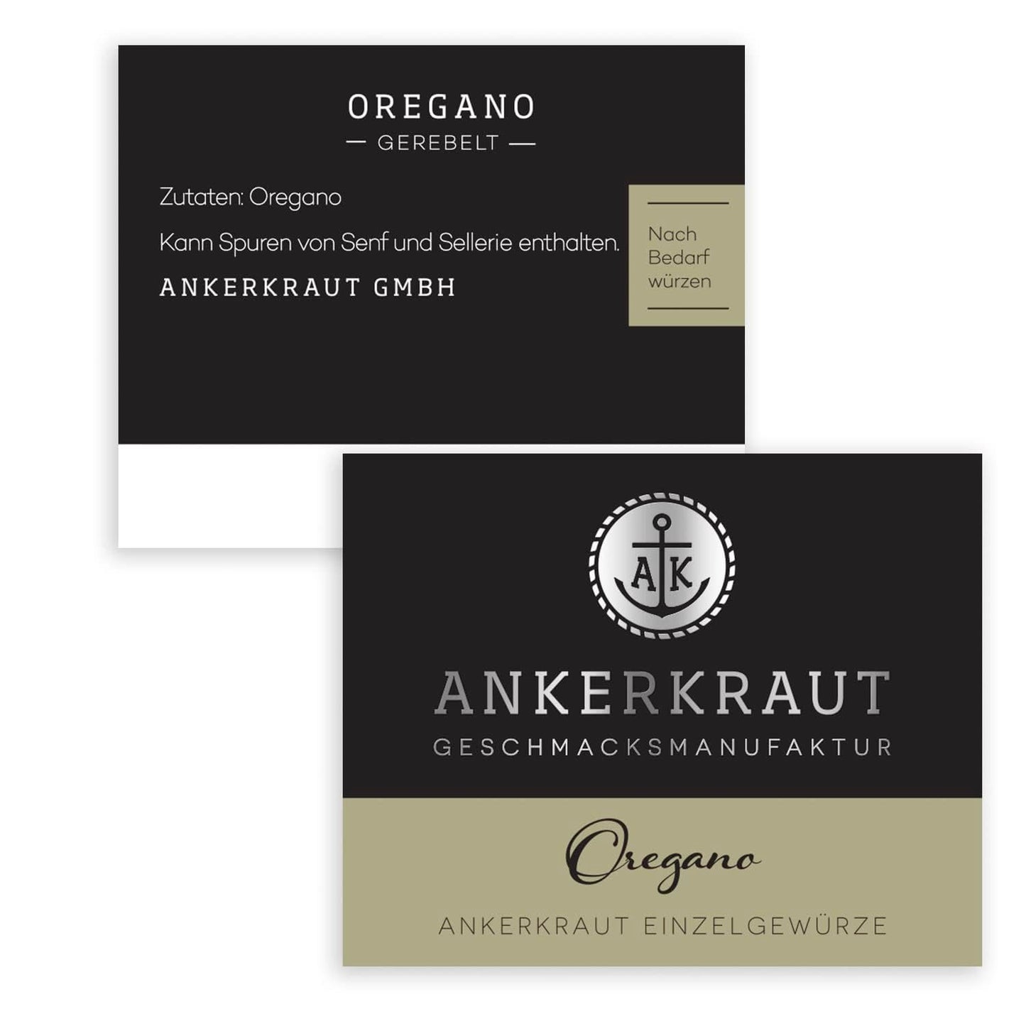 Ankerkraut Oregano Gewürz, gedroogde gerebelt, perfect voor pizzasoep, tomaat en vis, Kräuter zum Würzen, mediterrane Küche für zu Hause, Lecker Kochen, 20g in korkenglas