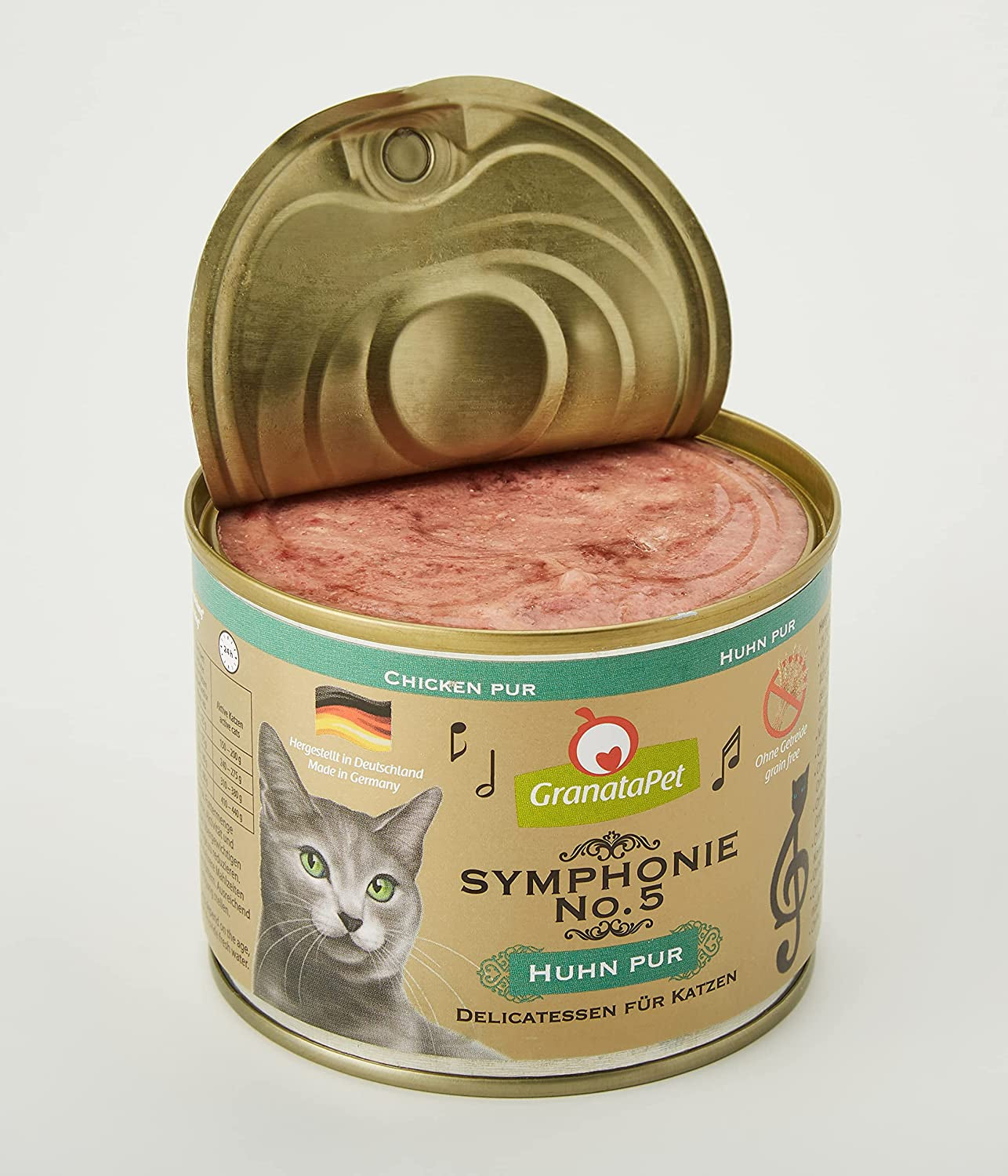 GranataPet Symphony No. 5 Pure Chicken, graan- en suikervrij kattenvoer, filets in natuurlijke gelei, delicaat nat kattenvoer, 6 x 200 g