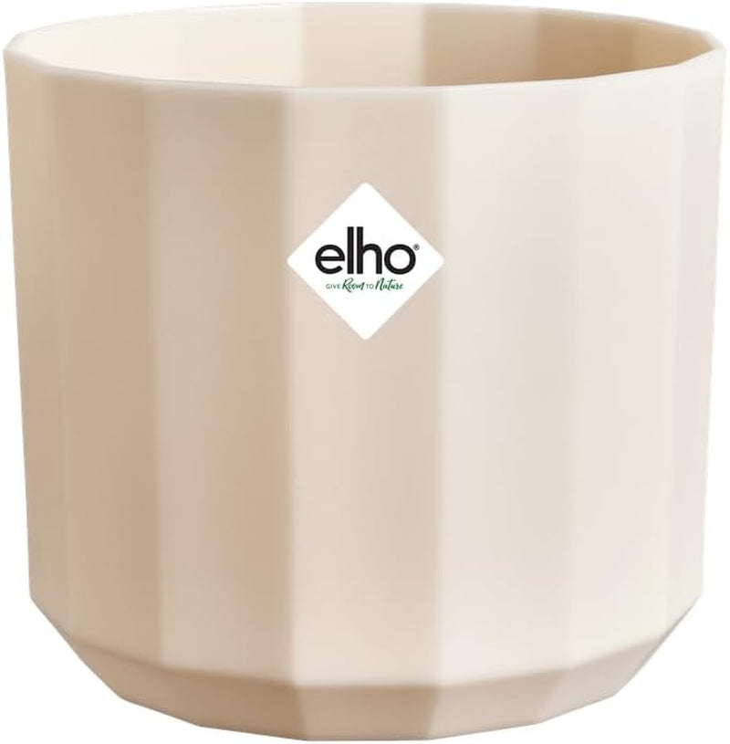Ronde pot elho Facet 17cm - voor binnengebruik - 100% gerecycled plastic - Ø 16,6 x H 14,9 cm - Roze/Amandelroze