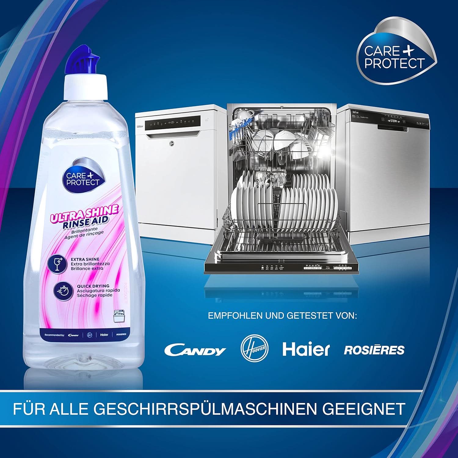 CARE + PROTECT- Extra Shine Universeel Glansmiddel voor vaatwassers / Voor alle vaatwassers / Sneldrogend / 500 ml Keukenwasmiddelen Naty Shop