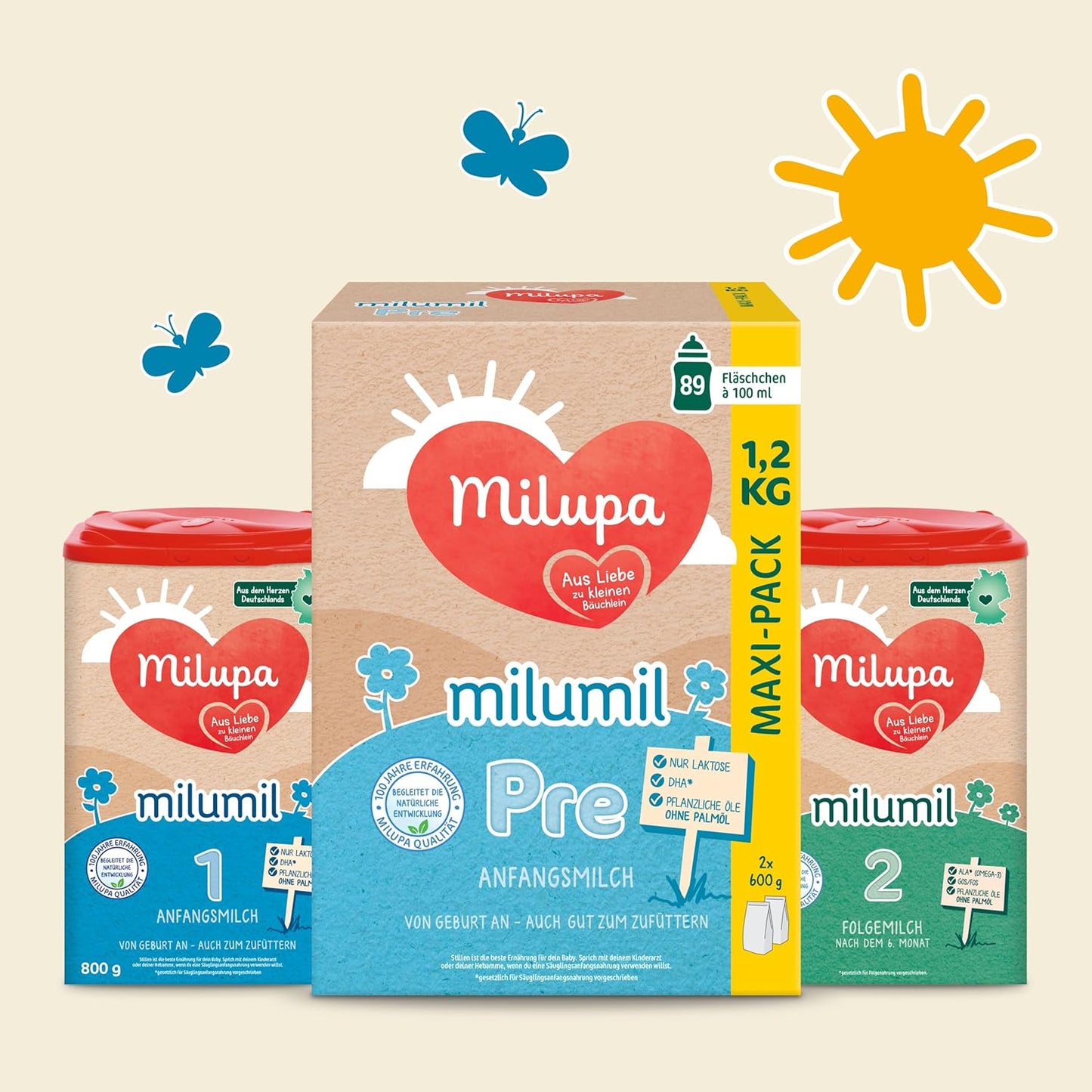 Milupa Milumil Pre, Melkpoeder voor baby's - Met belangrijke voedingsstoffen en zonder palmolie - 800 g Naty Shop