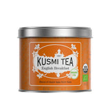 Kusmi Tea - Earl Grey Intense - Biologische Earl Grey zwarte thee met sterke bergamot en pittige citroen - losse thee - metalen doos van 100 g - hoeveelheid voor ongeveer 50 kopjes