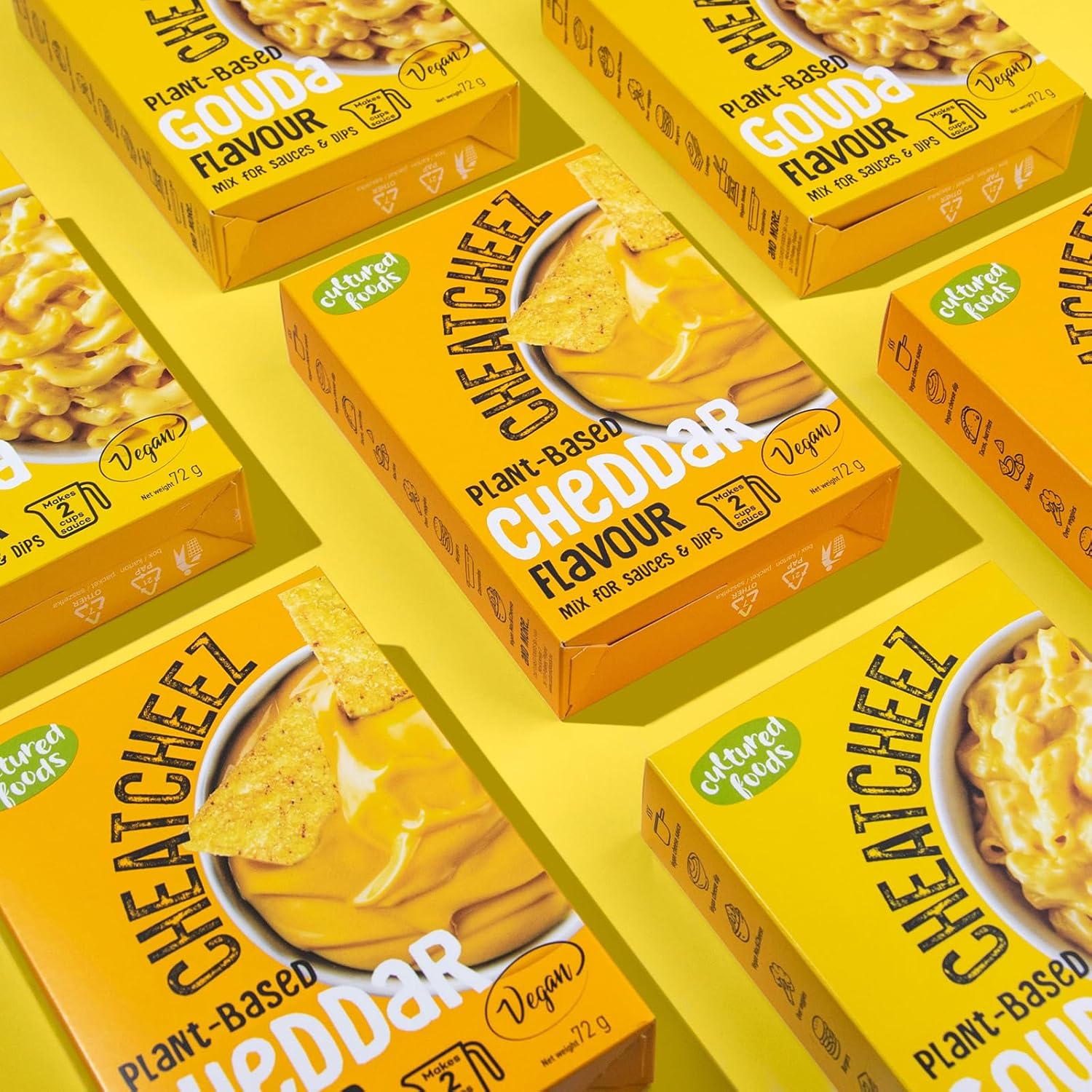 Gekweekte voedingsmiddelen CHEATCHEEZ Veganistische Goudse saus - Lactose- en glutenvrij