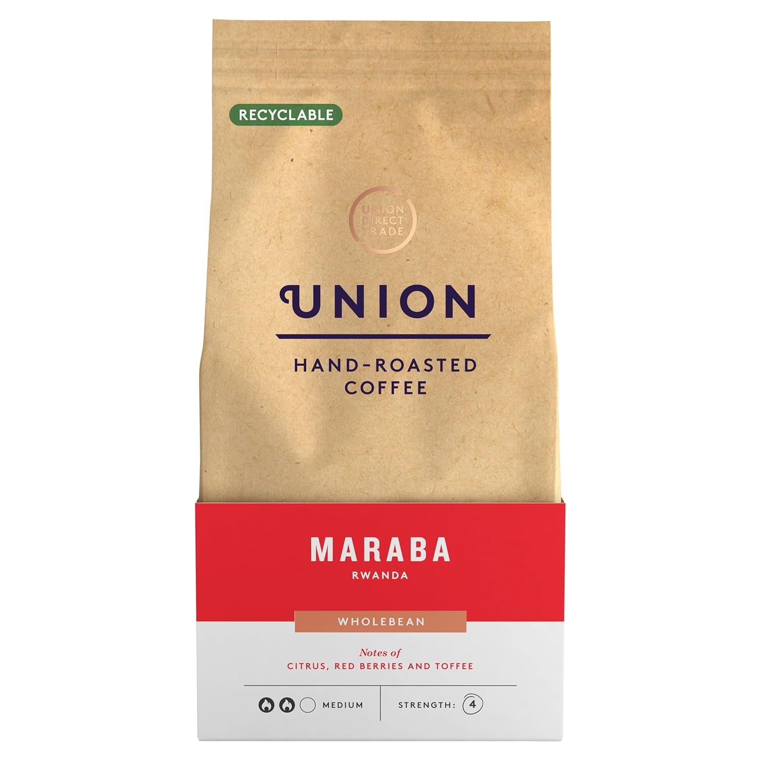 Handgebrande koffie Union, Maraba, Rwanda, hele bonen, 200 g