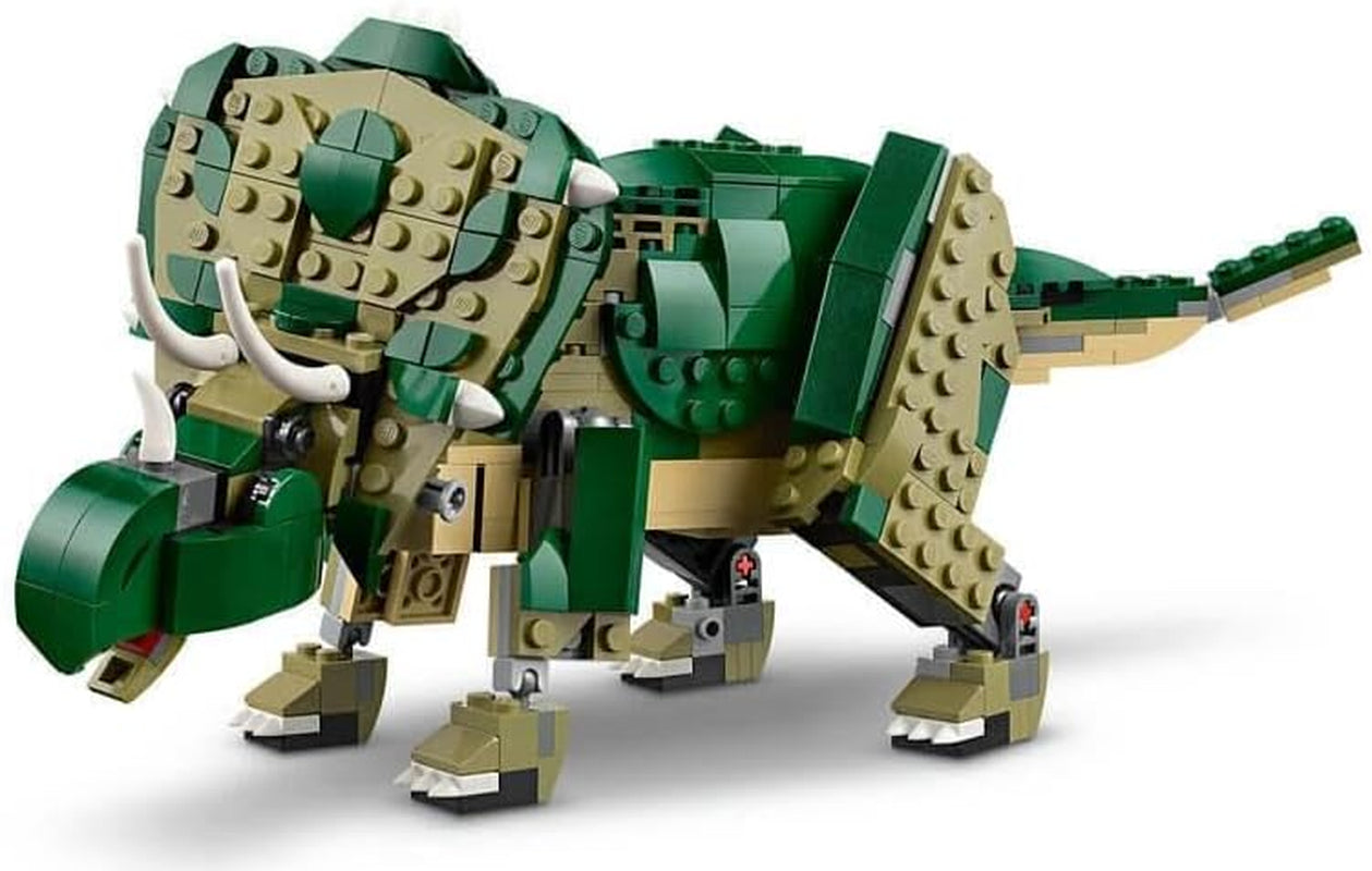 LEGO Creator T.Rex, Dino 3-in-1 transformeerbare Triceratops of Pterodactyl, mobiel dinosaurusmodel voor kinderen, cadeau voor jongens en meisjes 31151 Bouwsets