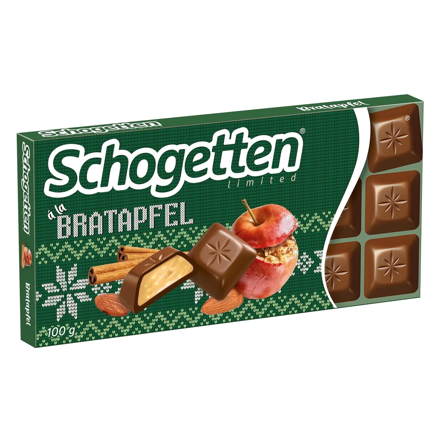Schogenten Wintereditie met rijpe appels I Chocoladereep 100g I met melkchocolade en in handige losse stukjes