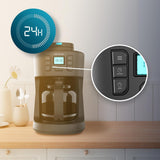 Cecotec Coffee 66 Grind & Drop Essentieel druppelkoffiezetapparaat. 1086 W, messenslijper, maximaal 12 kopjes, Extreme Aroma-technologie, digitaal, roestvrij staal, automatische uitschakeling.