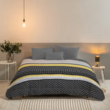Bleu Câlin tweekleurig omkeerbaar dekbed voor 2 personen, microvezel, bordeaux/peper, 220X240 cm Quilts en dekbedden Naty Shop Grijs/grafiet/amber 220X240 Cm