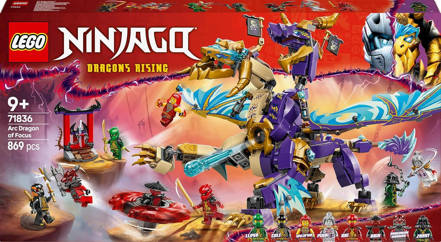 LEGO NINJAGO Lichtboogdraak - speelgoed met 8 minifiguren en een Spinjitzu-wiel - interactief ninja-bouwspeelgoed voor jongens en meisjes vanaf 9 jaar - cadeau-idee voor fans 71836 Bouwsets Besuche den LEGO-Store