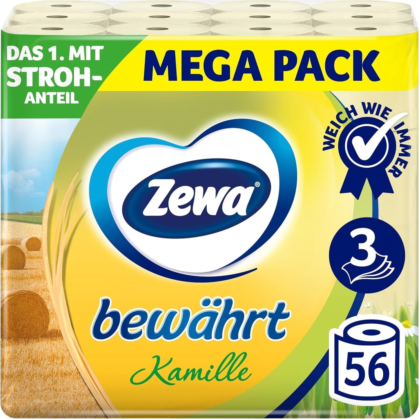Zewa Bewezen Kamille Toiletpapier met Rietje 7X 8Rollen