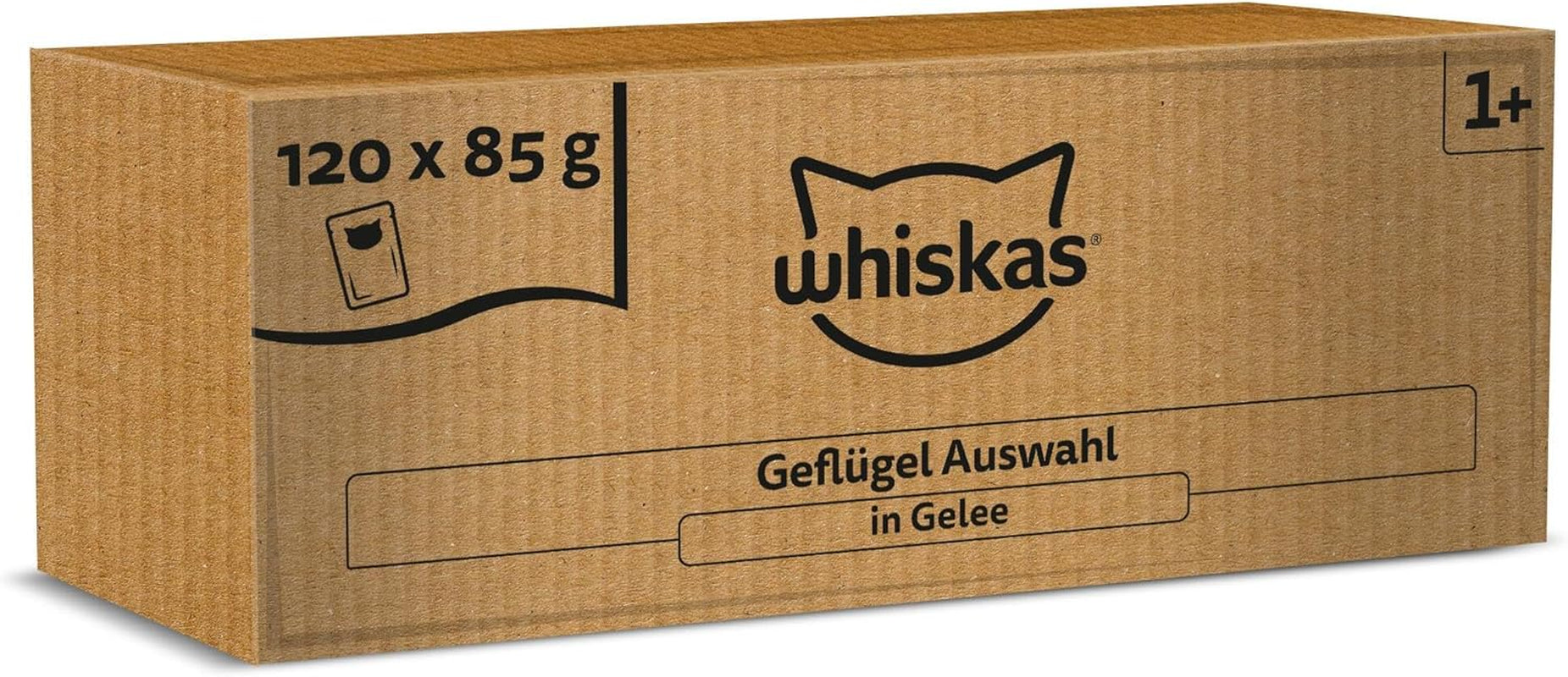 WHISKAS Natvoer voor katten in gelei 120 x 85g Selectie van gevogelte