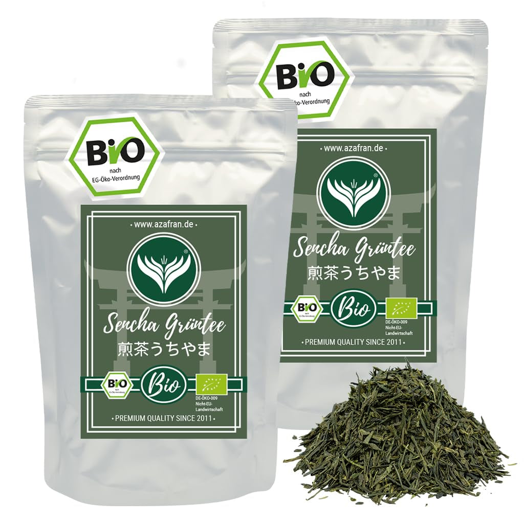 Azafran Groene Thee - Biologische Sencha Groene Thee Los Gesneden - Originele Uchiyama uit Japan 250 g