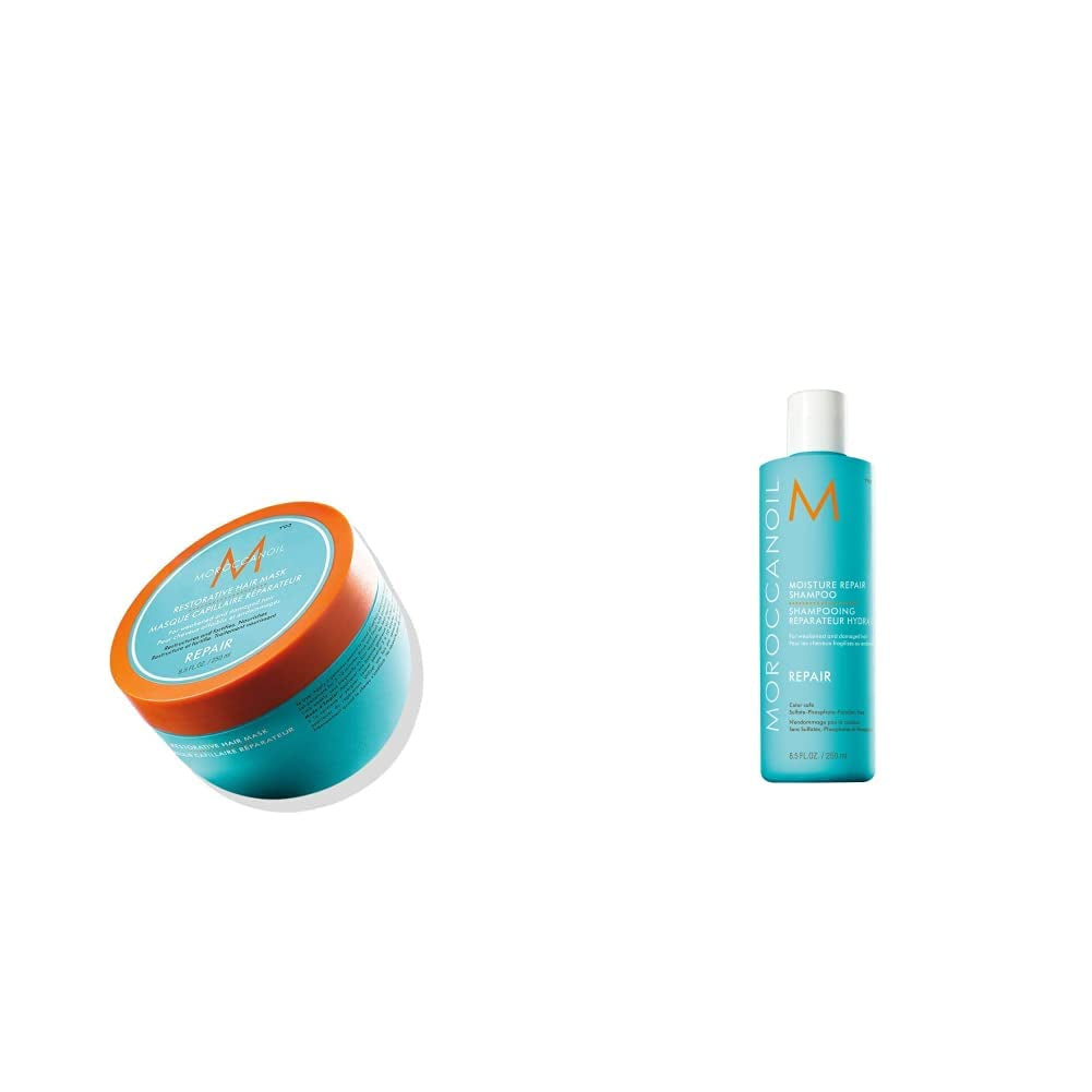 Marokkaanseolie haarversterkingsmasker Naty Shop haarmasker 250 ml (1 verpakking) pakket met regenererende shampoo