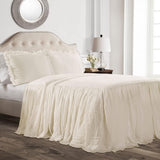Lush Decor dekbedovertrek met ruchesrok, polyester, wit, tweepersoonsbedden en dekbedden Lush Decor Ivory Queen