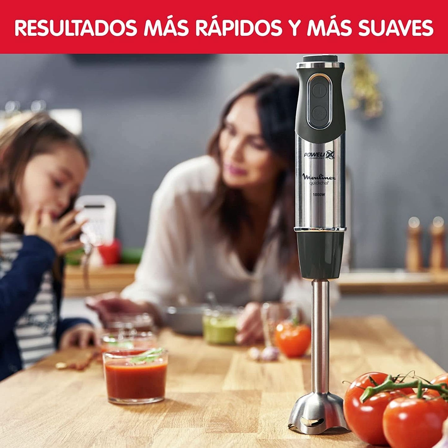 DD6558 DD655810 Quickchef 3-in-1 Tauchmixer, Powelix-Technologie, 3 Zubehörteile, Edelstahl, Stahl/Schwarz Kitchen Naty Shop