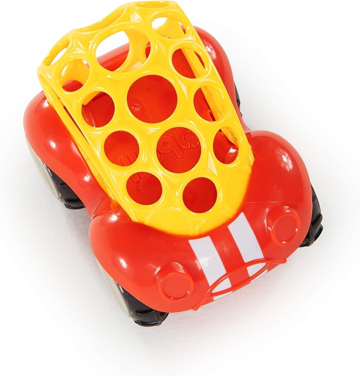 Bright Starts Oball Rammelaar Speelgoedauto Motorspeelgoed voor baby's en peuters vanaf 3 maanden 1 stuk Willekeurige kleur Blauw of rood Babyspeelgoed Naty Shop
