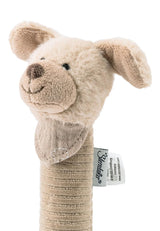 Sterntaler Babypieper Gelukshond - Babyspeelgoed van zacht pluizig materiaal met koord - Vangspeelgoed voor kinderen - Eerste pogingen om te vangen en te spelen, grijsbeige Bebe Toys Naty Shop