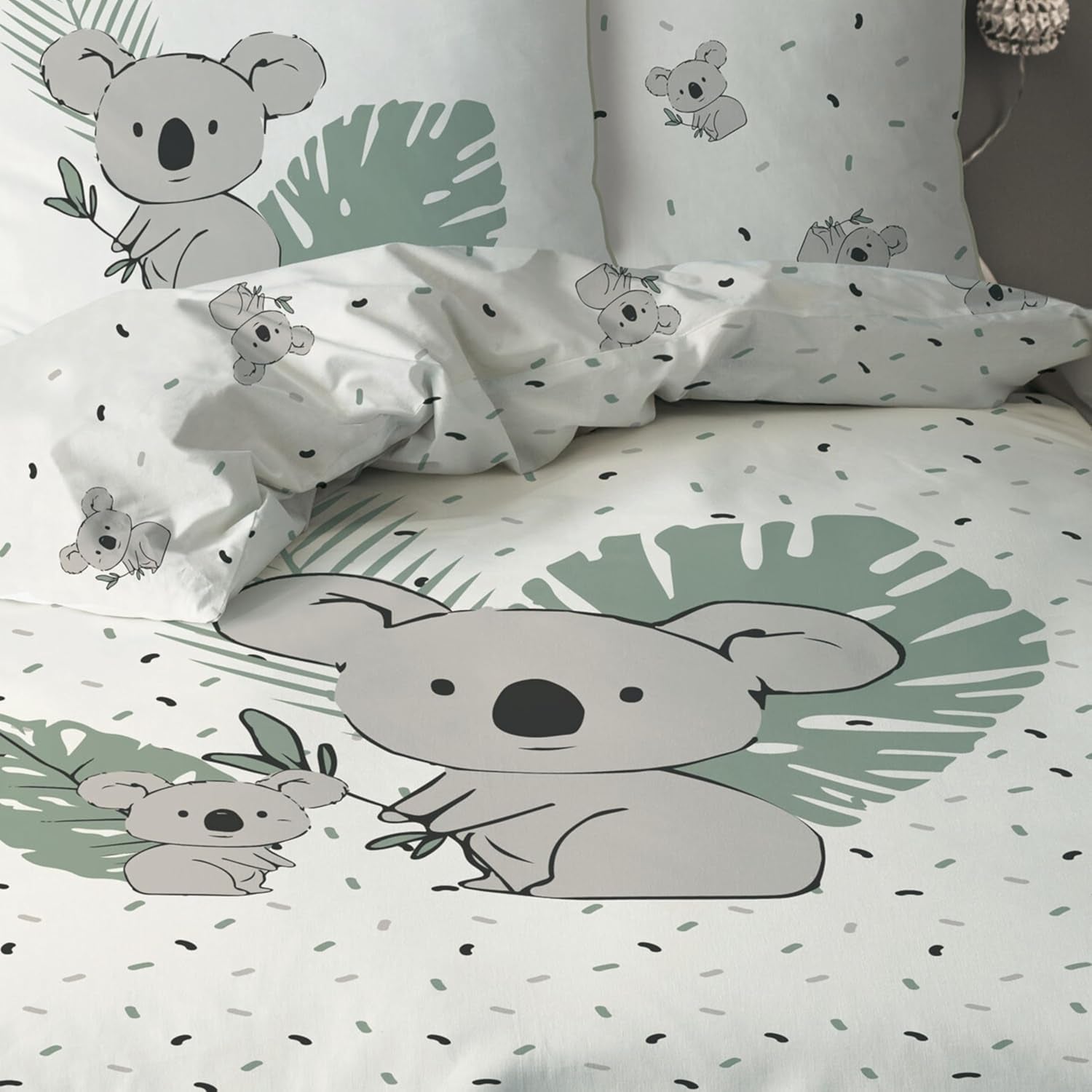 Kinderbeddengoedset, Koala of Eenhoorn, 100% katoen Beddengoed - kinderen Naty Shop
