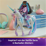 Unicorn Academy Unicorn Glacier - 28 cm hoog, Layla's originele Netflix-eenhoorn met echte manen en staart, afneembaar hoofdstel, zadel en borstel, voor kinderen vanaf 4 jaar