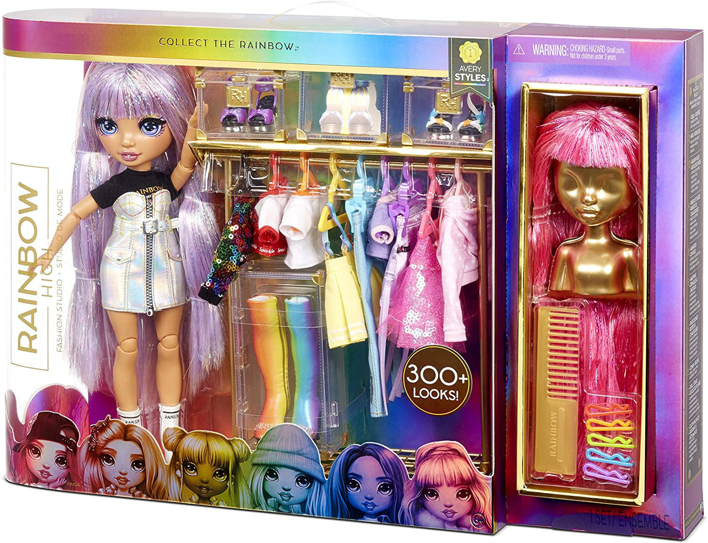 Rainbow High 571049 Fashion Studio - Exclusieve pop met kleding, accessoires en 2 glanzende pruiken - Creëer meer dan 300 outfits!