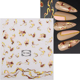 JMEOWIO Nagelsticker Marmor French Tip 8 Blatt Nail Art Sticker Selbstklebend Nagelaufkleber Decoratie Nageldesign Zubehör