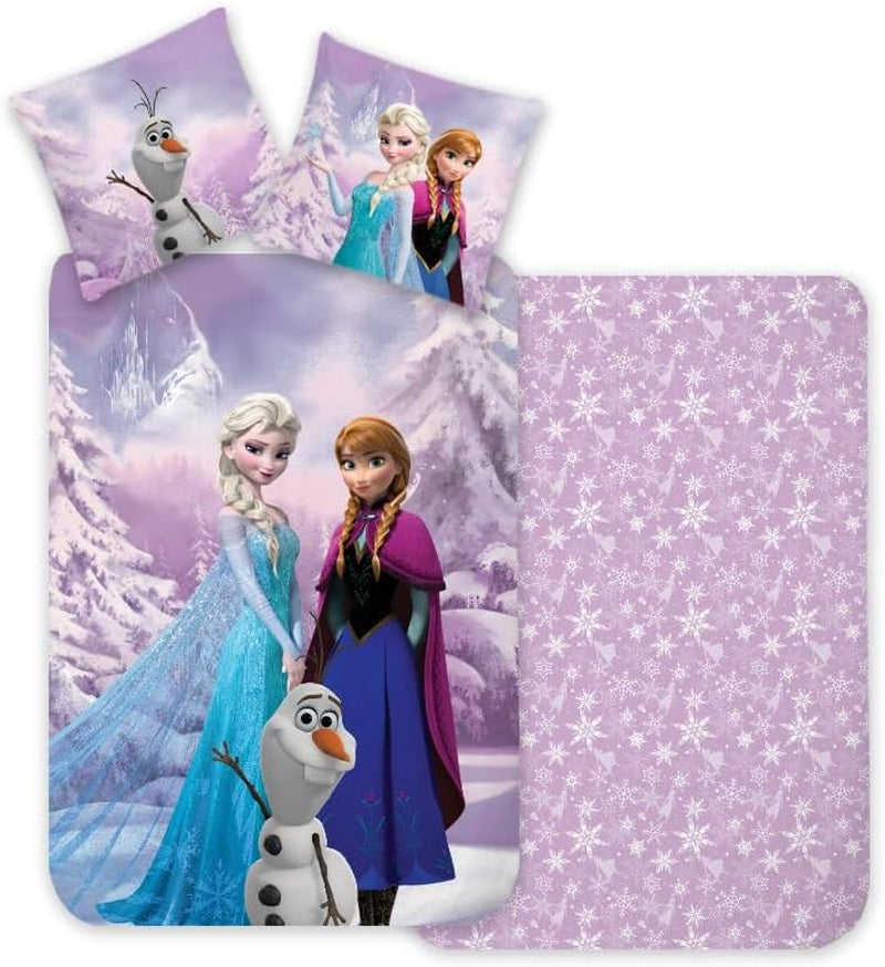 Beddengoed, Frozen, katoen, omkeerbaar, Elsa, Anna en Olaf Beddengoed - kinderen Naty Shop Standaardtitel