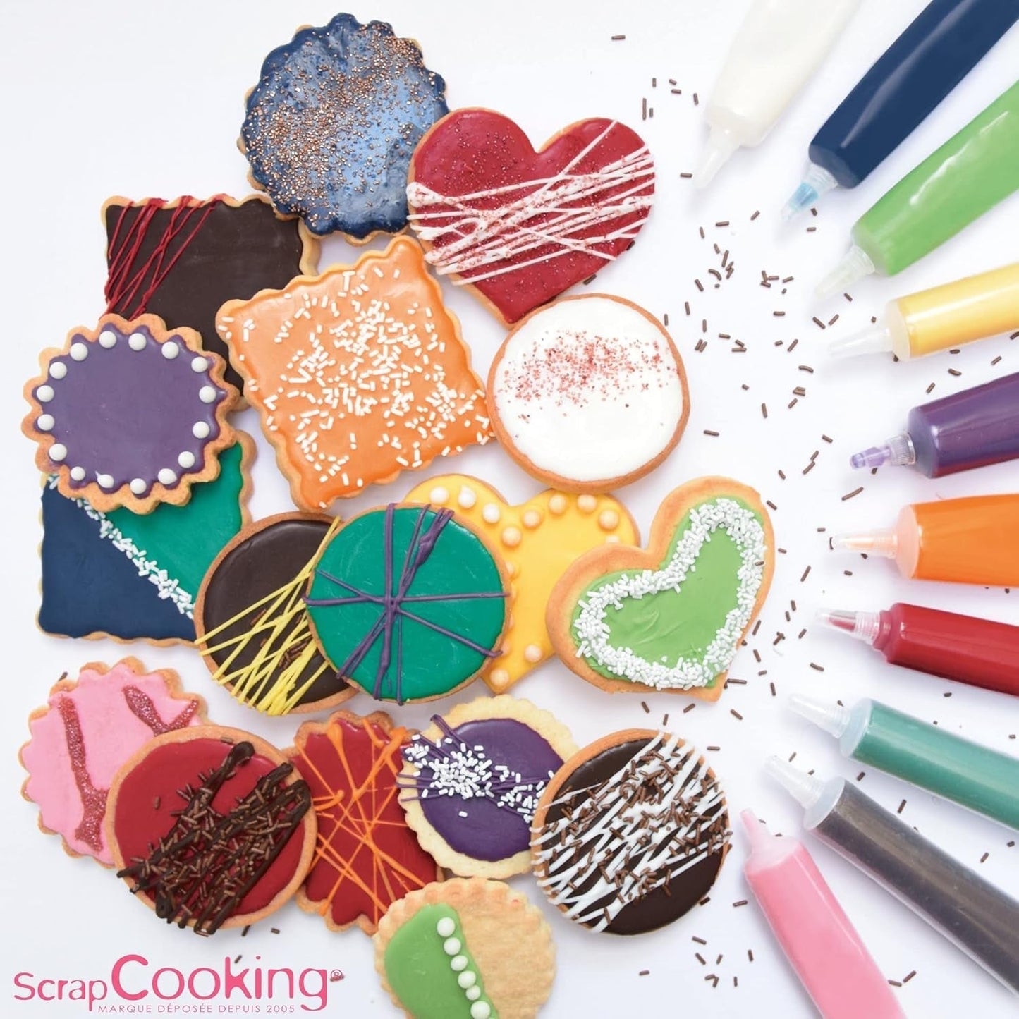 Scrapcooking - Pastelgele suikerpen - Gele schrijfsuiker 25g - Decoratieve eetbare suikerpen - Schrijven en tekenen - Etikettering van fondant, glazuur, cakes - 6804