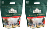 Ahmad Tea - Engels ontbijt - Zwarte ontbijtthee - Assam & Ceylon thee - Bandloze Engelse theezakjes met 2 g thee per portie - Groot pakket van 300 theezakjes (2 stuks)