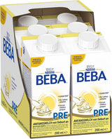 BEBA PRE Beginmelk vanaf de geboorte, babyvoeding met DHA, alleen lactose, zonder palmolie, pak 3 (3 x 800 g) Naty Shop PRE, set 6 x 200 ml 6 x 200 ml