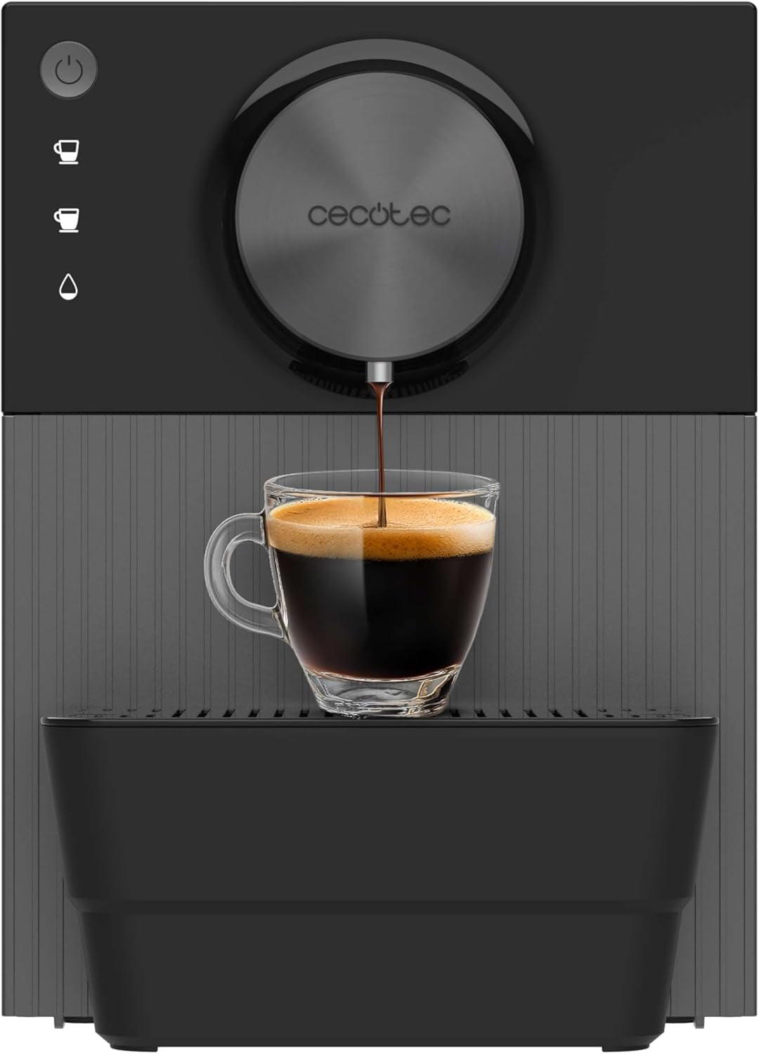 Cecotec Cremmaet Cube compacte espressomachine, 1350 W, perssysteem 10 g, pre-infusiesysteem, 19 bar, thermoblock-systeem, 5 maalstanden, touch-bedieningspaneel